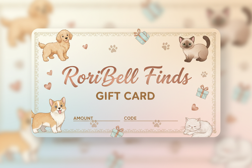 A playful pet-themed gift card for RoriBell Finds